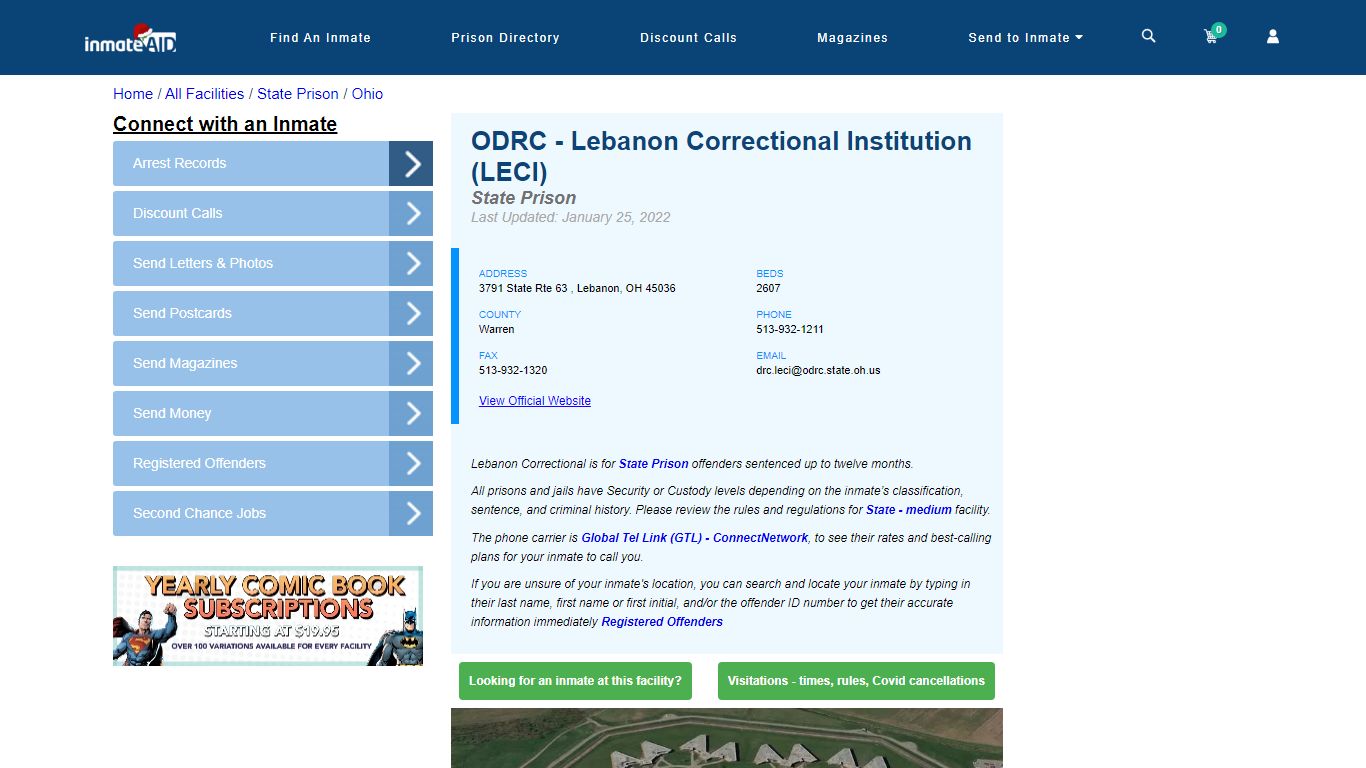 ODRC - Lebanon Correctional Institution (LECI) & Inmate Search ...