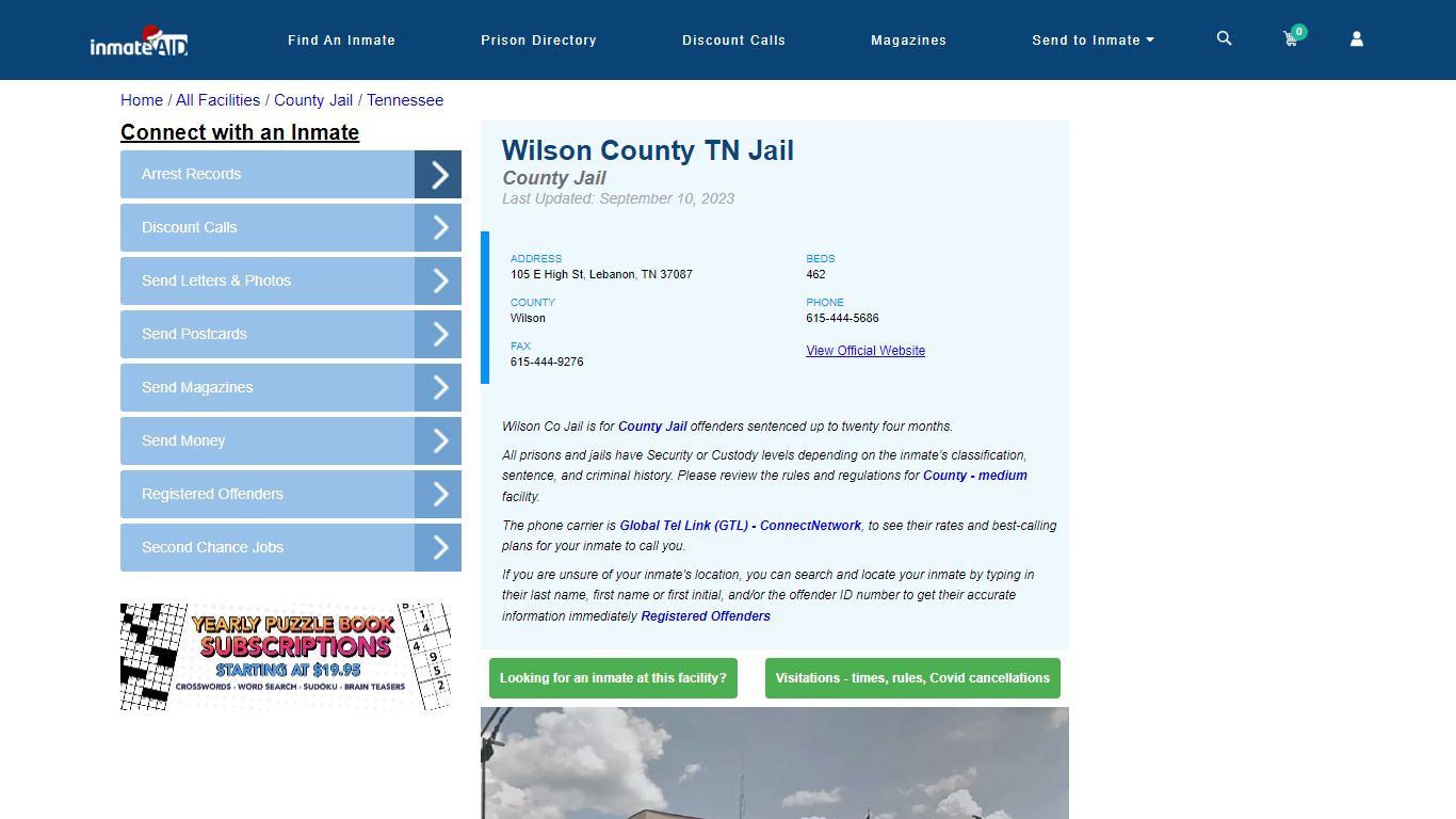 Wilson County TN Jail - Inmate Locator - Lebanon, TN
